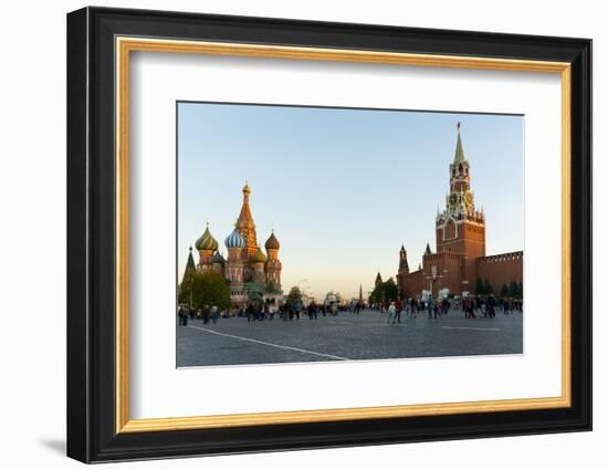 Red Square, St. Basil's Cathedral and the Savior's Tower of the Kremlin, UNESCO World Heritage Site-Miles Ertman-Framed Photographic Print