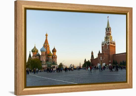 Red Square, St. Basil's Cathedral and the Savior's Tower of the Kremlin, UNESCO World Heritage Site-Miles Ertman-Framed Premier Image Canvas