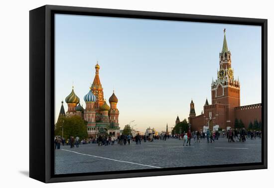 Red Square, St. Basil's Cathedral and the Savior's Tower of the Kremlin, UNESCO World Heritage Site-Miles Ertman-Framed Premier Image Canvas