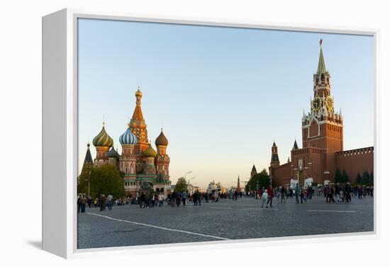 Red Square, St. Basil's Cathedral and the Savior's Tower of the Kremlin, UNESCO World Heritage Site-Miles Ertman-Framed Premier Image Canvas