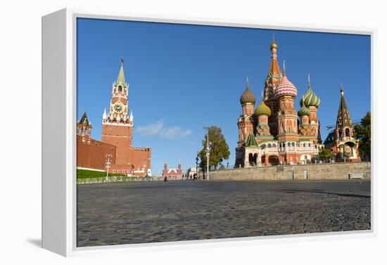 Red Square, St. Basil's Cathedral and the Saviour's Tower of the Kremlin, UNESCO World Heritage Sit-Miles Ertman-Framed Premier Image Canvas