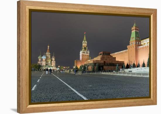 Red Square, St. Basil's Cathedral, Lenin's Tomb and walls of the Kremlin, UNESCO World Heritage Sit-Miles Ertman-Framed Premier Image Canvas