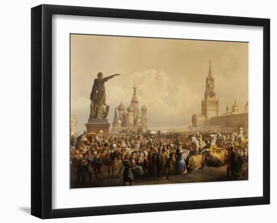 Red Square with St. Basil's Cathedral, Moscow, 1856-null-Framed Giclee Print