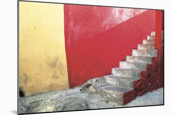 Red Stairway-Douglas Steakley-Mounted Giclee Print