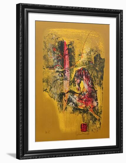 Red Stallion and Tree-Lebadang-Framed Collectable Print