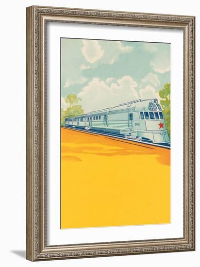 Red Star Bullet Train-null-Framed Art Print