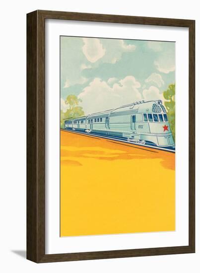 Red Star Bullet Train-null-Framed Art Print