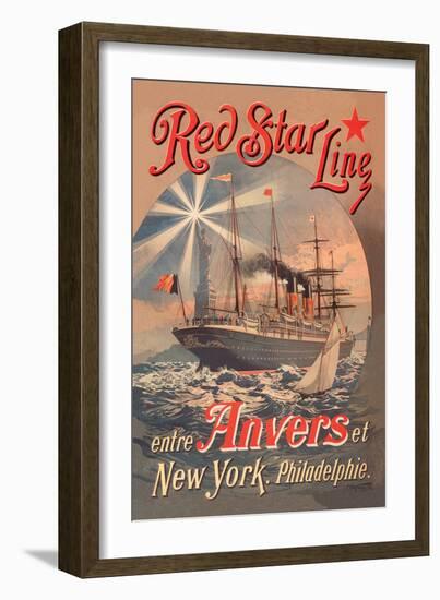 Red Star Cruise Line: Antwerp, New York, and Philadelphia-C. Satzmann-Framed Art Print