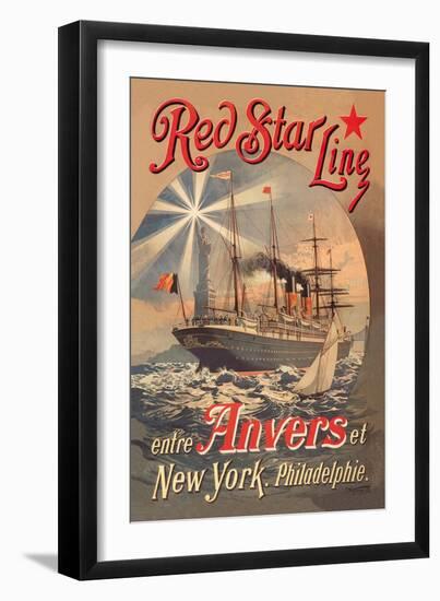 Red Star Cruise Line: Antwerp, New York, and Philadelphia-C. Satzmann-Framed Art Print