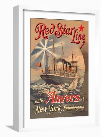 Red Star Cruise Line: Antwerp, New York, and Philadelphia-C. Satzmann-Framed Art Print