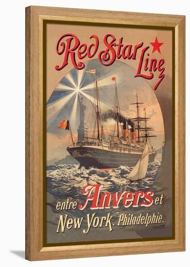 Red Star Cruise Line: Antwerp, New York, and Philadelphia-C. Satzmann-Framed Stretched Canvas