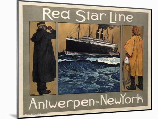 Red Star Line, 1908-Henri Cassiers-Mounted Giclee Print