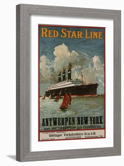 Red Star Line, Antwerpen-New York, circa 1910-null-Framed Giclee Print