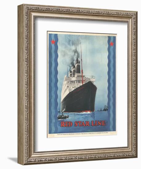 Red Star Lines, Cruise Ships, Ocean Liners, USA, 1930-null-Framed Giclee Print