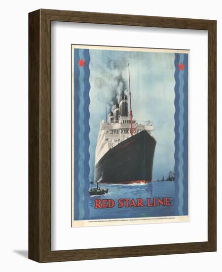 Red Star Lines, Cruise Ships, Ocean Liners, USA, 1930-null-Framed Giclee Print