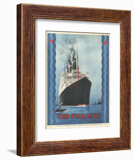 Red Star Lines, Cruise Ships, Ocean Liners, USA, 1930-null-Framed Giclee Print