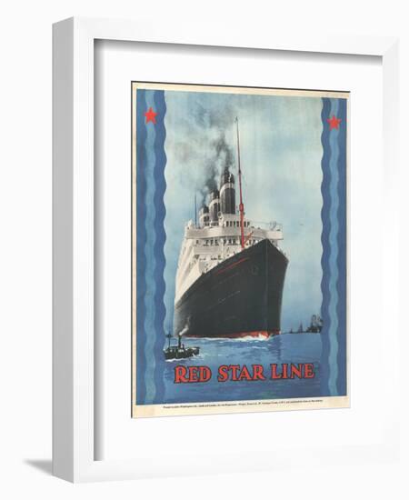 Red Star Lines, Cruise Ships, Ocean Liners, USA, 1930-null-Framed Giclee Print