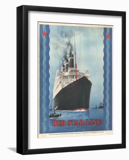 Red Star Lines, Cruise Ships, Ocean Liners, USA, 1930-null-Framed Giclee Print