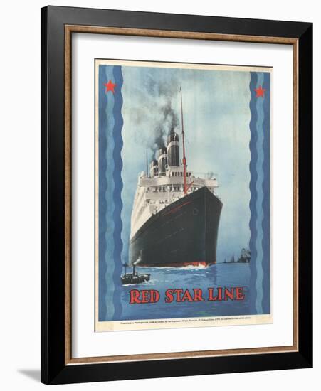 Red Star Lines, Cruise Ships, Ocean Liners, USA, 1930-null-Framed Giclee Print