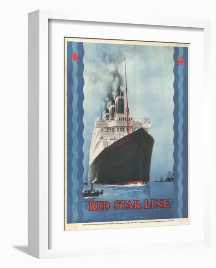 Red Star Lines, Cruise Ships, Ocean Liners, USA, 1930-null-Framed Giclee Print