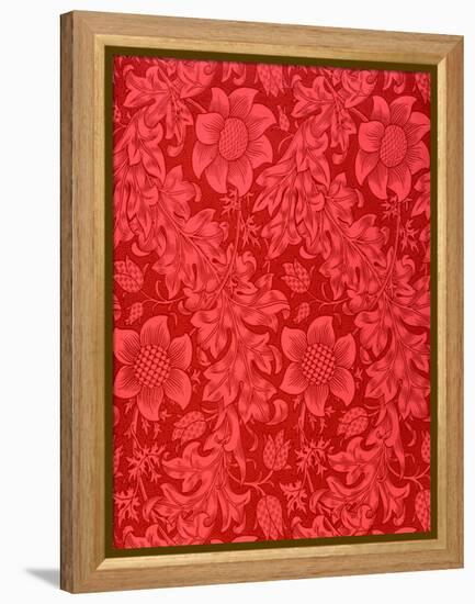 Red Sunflower Wallpaper Design, 1879 (Colour Woodblock Print on Paper)-William Morris-Framed Premier Image Canvas