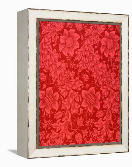 Red Sunflower Wallpaper Design, 1879 (Colour Woodblock Print on Paper)-William Morris-Framed Premier Image Canvas