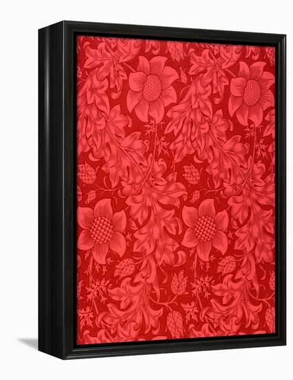 Red Sunflower Wallpaper Design, 1879 (Colour Woodblock Print on Paper)-William Morris-Framed Premier Image Canvas