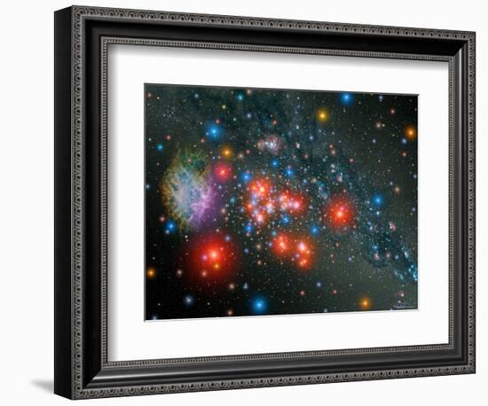 Red Super Giant Cluster-Stocktrek Images-Framed Photographic Print