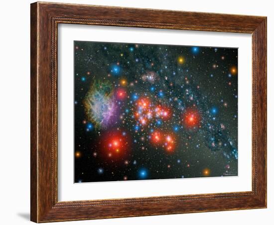 Red Super Giant Cluster-Stocktrek Images-Framed Photographic Print