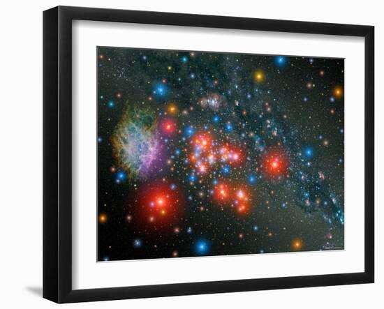 Red Super Giant Cluster-Stocktrek Images-Framed Photographic Print