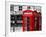 Red Telephone Booths - London - UK - England - United Kingdom - Europe - Spot Color Photography-Philippe Hugonnard-Framed Photographic Print