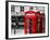 Red Telephone Booths - London - UK - England - United Kingdom - Europe - Spot Color Photography-Philippe Hugonnard-Framed Photographic Print