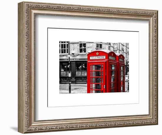 Red Telephone Booths - London - UK - England - United Kingdom - Europe-Philippe Hugonnard-Framed Art Print