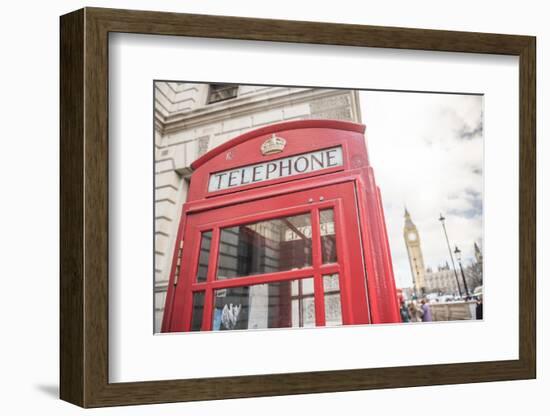 Red Telephone Box and Big Ben (Elizabeth Tower), Houses of Parliament, Westminster, London, England-Matthew Williams-Ellis-Framed Photographic Print