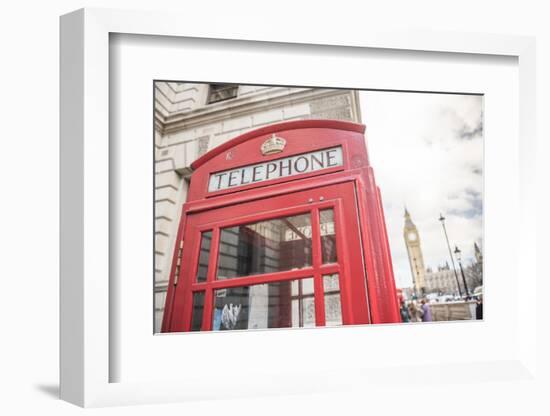 Red Telephone Box and Big Ben (Elizabeth Tower), Houses of Parliament, Westminster, London, England-Matthew Williams-Ellis-Framed Photographic Print