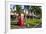 Red Telephone Box in Downtown Oranjestad, Capital of Aruba, ABC Islands, Netherlands Antilles-Michael Runkel-Framed Photographic Print