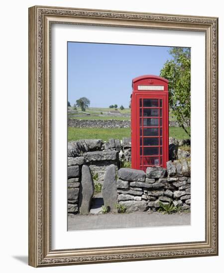 Red Telephone Box, Monyash, Peak District, Derbyshire, England, United Kingdom, Europe-Frank Fell-Framed Photographic Print