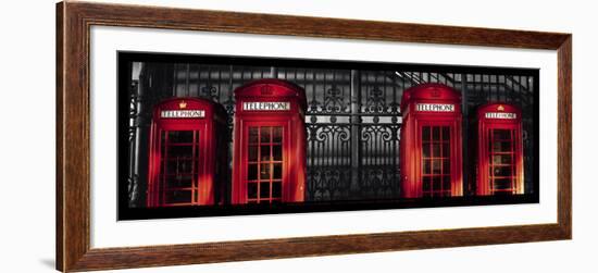 Red Telephone Boxes, London-Stephane Rey-Gorrez-Framed Art Print