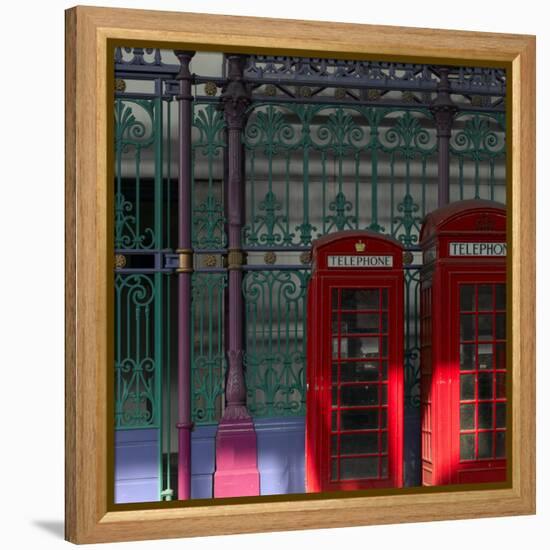 Red Telephone Boxes, Smithfield Market, Smithfield, London-Richard Bryant-Framed Premier Image Canvas