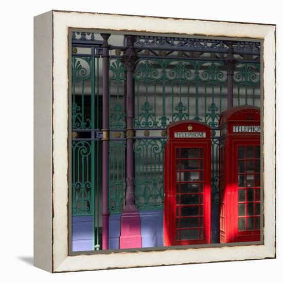 Red Telephone Boxes, Smithfield Market, Smithfield, London-Richard Bryant-Framed Premier Image Canvas