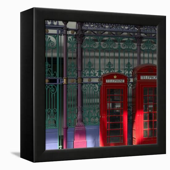 Red Telephone Boxes, Smithfield Market, Smithfield, London-Richard Bryant-Framed Premier Image Canvas