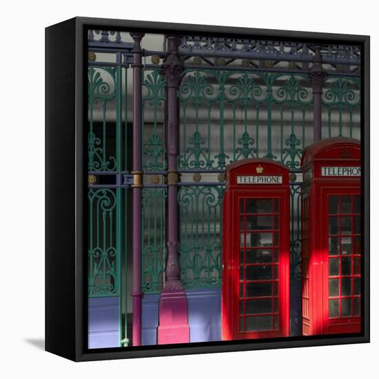 Red Telephone Boxes, Smithfield Market, Smithfield, London-Richard Bryant-Framed Premier Image Canvas