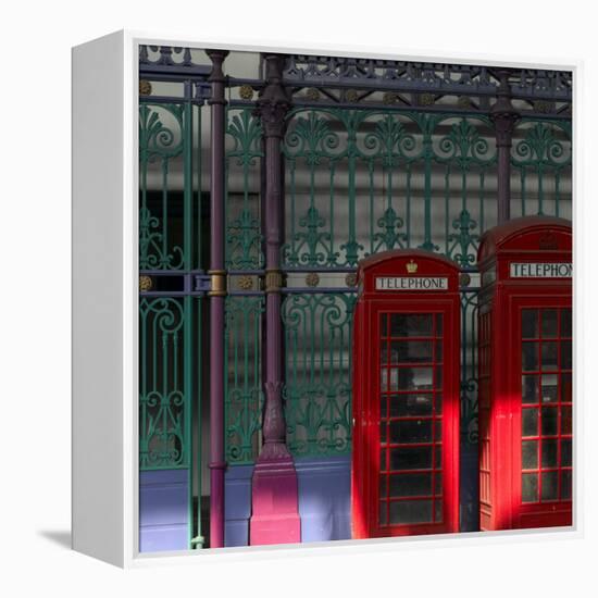 Red Telephone Boxes, Smithfield Market, Smithfield, London-Richard Bryant-Framed Premier Image Canvas