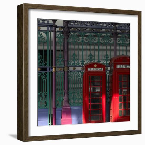 Red Telephone Boxes, Smithfield Market, Smithfield, London-Richard Bryant-Framed Photographic Print