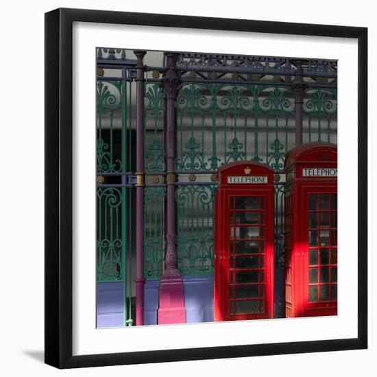 Red Telephone Boxes, Smithfield Market, Smithfield, London-Richard Bryant-Framed Photographic Print