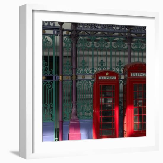 Red Telephone Boxes, Smithfield Market, Smithfield, London-Richard Bryant-Framed Photographic Print