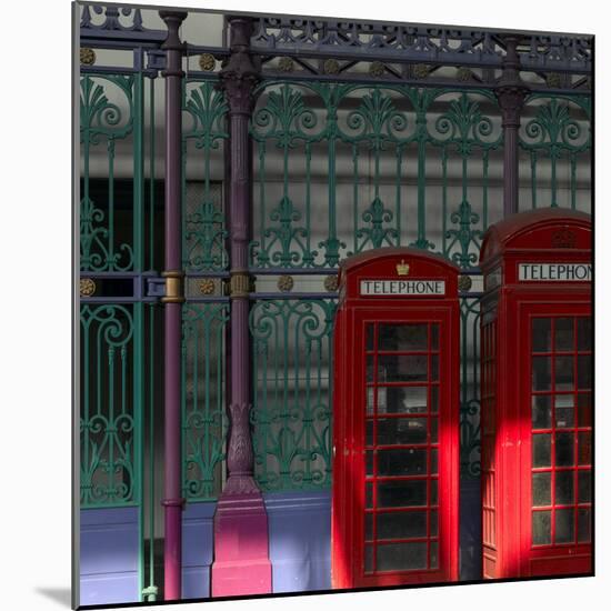 Red Telephone Boxes, Smithfield Market, Smithfield, London-Richard Bryant-Mounted Photographic Print