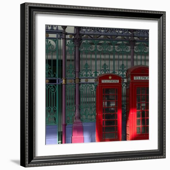 Red Telephone Boxes, Smithfield Market, Smithfield, London-Richard Bryant-Framed Photographic Print