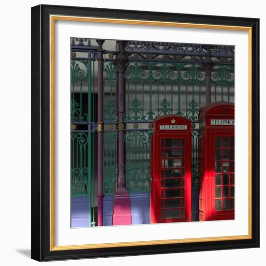 Red Telephone Boxes, Smithfield Market, Smithfield, London-Richard Bryant-Framed Photographic Print