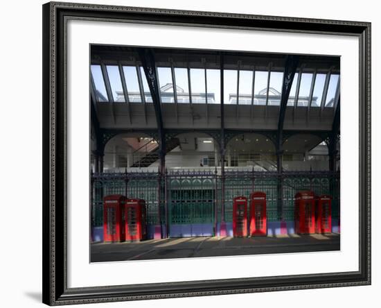 Red Telephone Boxes, Smithfield Market, Smithfield, London-Richard Bryant-Framed Photographic Print